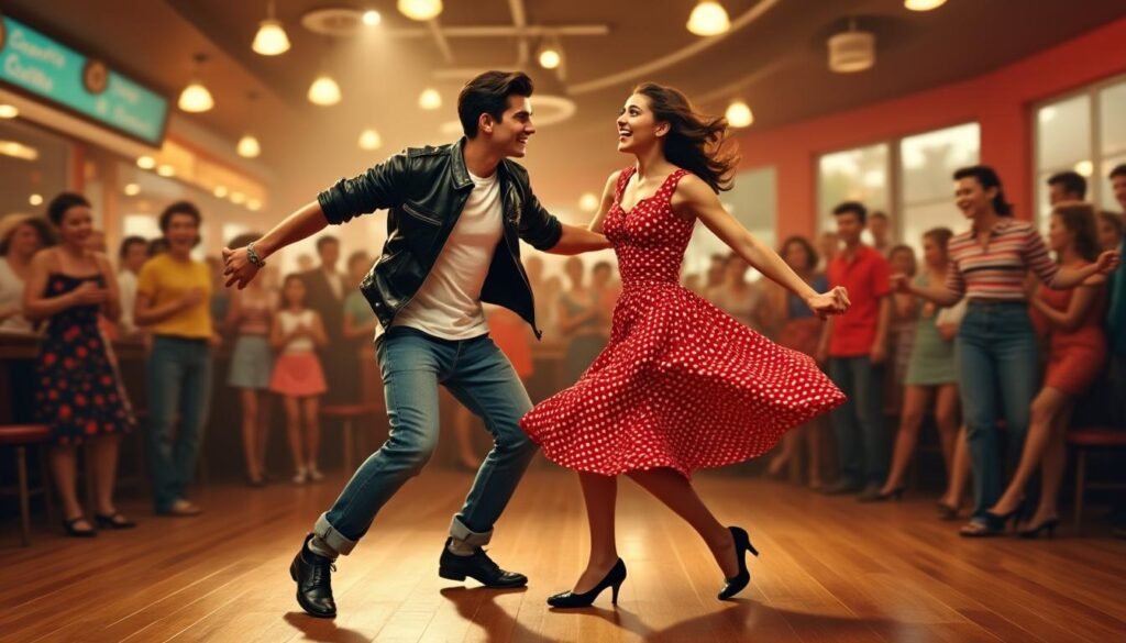 découvrez l'énergie et la passion du boogie woogie, une danse rock'n'roll dynamique et entraînante qui vous fera bouger au rythme des années 50.